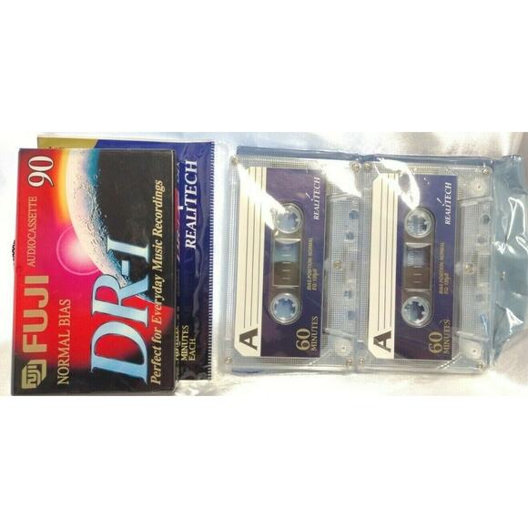 BUNDLE ONLY Lot of 3 New Aud Cassette Tape 1 Fuji DR-I 90 Normal Bias 2 Relitech - Picture 1 of 2